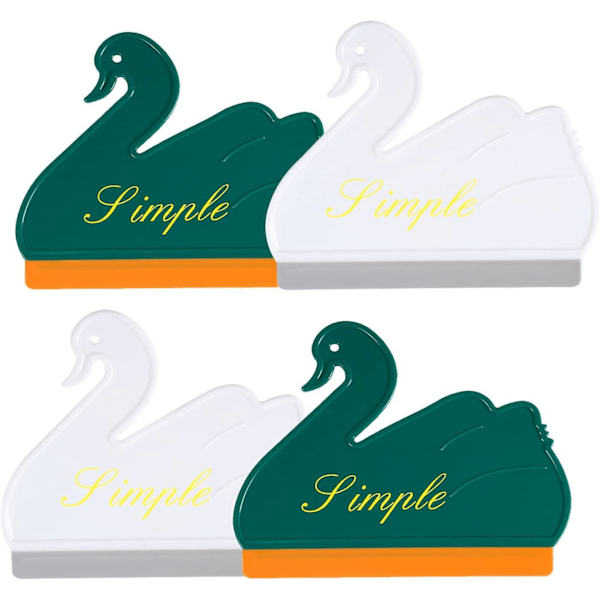 4 stk. Multifunktionel Bruse Squeegee - Badeværelse Squeegee - Kreativ Silikon Squeegee - Vindue Squeegee - Svan Gummi Squeegee til Biler, Vinduer, Gl
