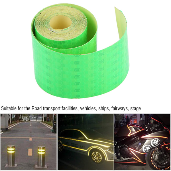 5cmx3m sikkerhetsklebende reflekterende tape Rullklistremerke for tilhengere Biler Sykler Grønn