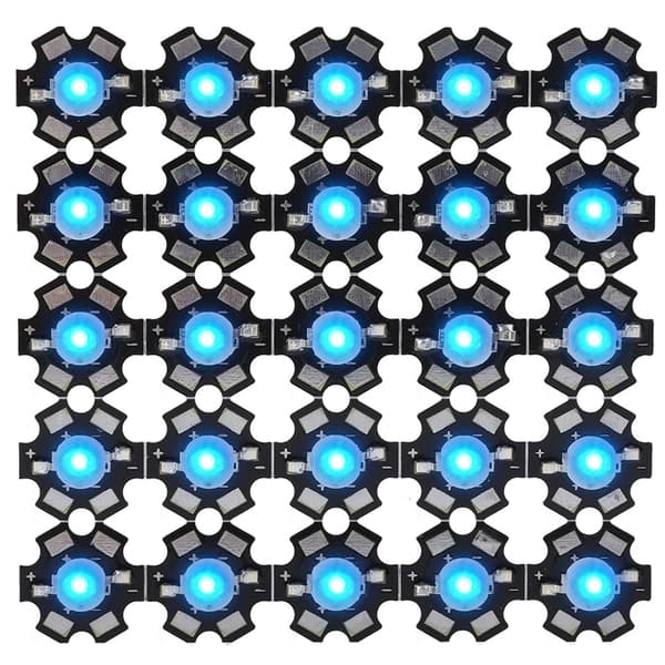 3W højeffekt LED-lampeperler Emitter Diode Chips til DIY belysningsarmaturer Blå