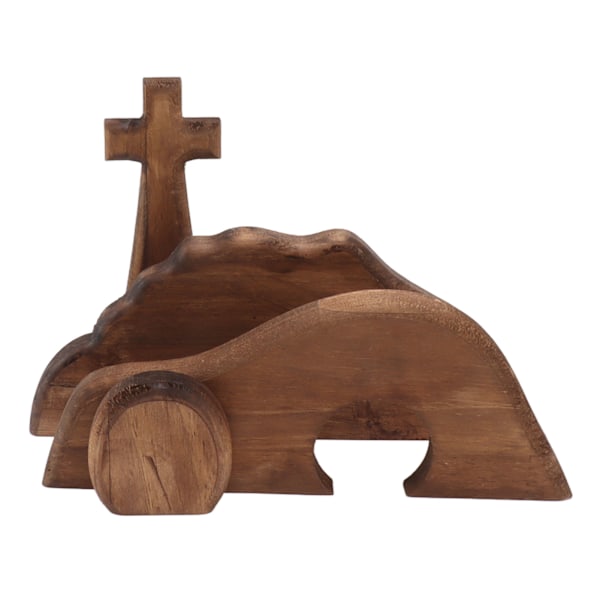 Påskbricka Bundle Kit Festlig Atmosfär Trä Påskdekoration för Hem Kyrka Kontor Bord Typ A
