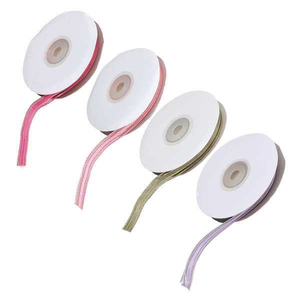 4 st transparenta chiffongband i polyester som inte bleknar, satinband för presentaskar, 9 mm
