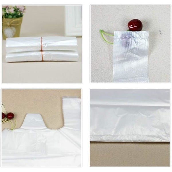 100 st 24x36cm/9.4x14 tum Klar Plast Väska Bärkassar Väst Stil Matkassar Takeout Påsar Handelsvaror Matvarukassar För Stormarknad