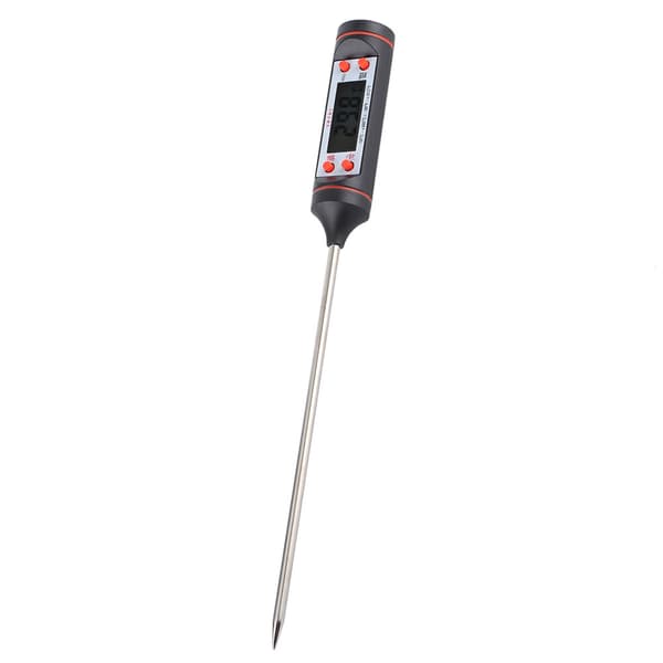 Digital matlagningstermometer med sond och förvaringslåda för BBQ köksredskap