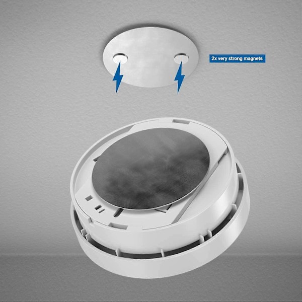2X Magnetfäste för rökdetektorer Magnetiskt fäste Brandvarnare Självhäftande magnetfäste Självhäftande yta Diameter 65mm