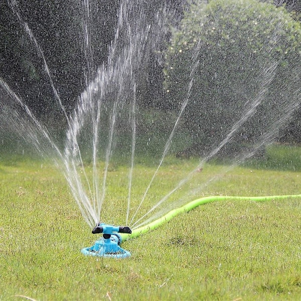 Havesprinkler, Plænesprinkler, Automatisk Plænesprinkler, 360° Roterende, til Plæne, Vanding af Blomster, Vanding af Planter eller Sommer Udendørs Leg (Grøn)