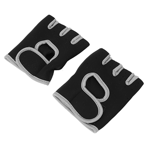 Träningshandskar Elastisk Andningsbar Justerbar Midjeband Handflata Stöd Skydd Fitness Fingerlösa Handskar Grå XL