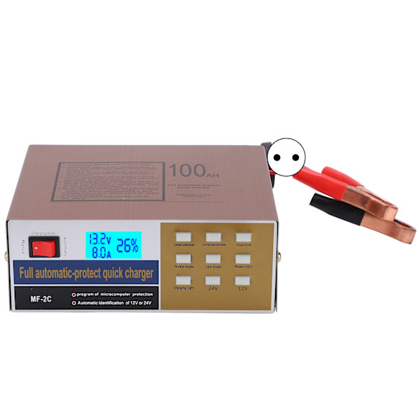 Batterioplader 220W Intelligent 12V 24V Bil Motorcykel Strømforsyning MF‑2C AC250VEU Stik