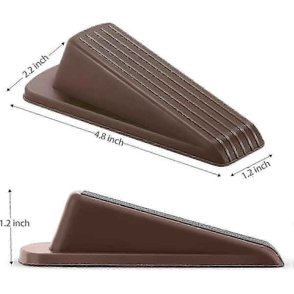 Gummidörrstoppar Kraftiga Dörrstoppar för Hem, Kontor, Verkstäder (Brun, 4-pack)