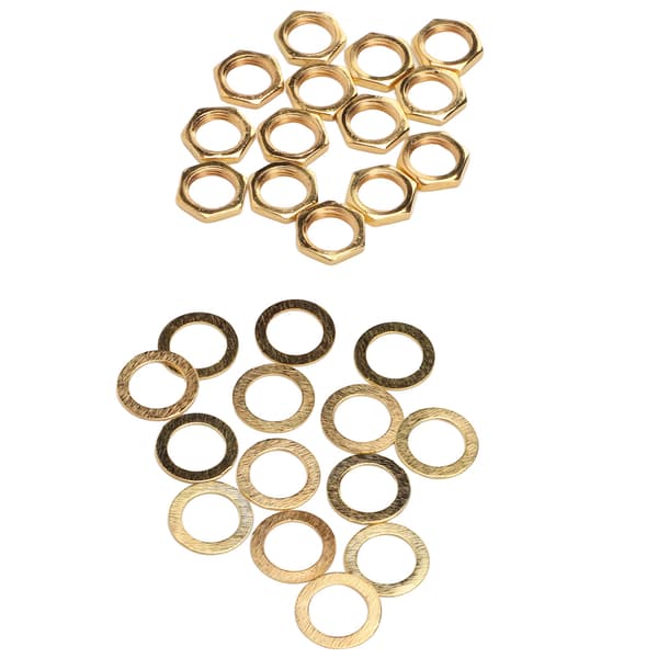 Mutter Skive Kit Instrument Socket Kobling Festemidler for Elektrisk Gitar Bass M9 Innvendig Gjenge Gull