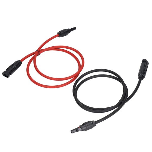 2 st Solpanel Förlängningskabel 10AWG 6mm² Solpanel Förlängningskabel Nominell Spänning 1000V DC Röd Svart 1m / 3.3ft
