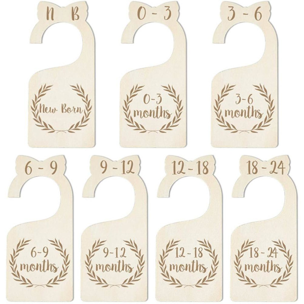 7 stk. træ baby skab skillevægge fra nyfødt til 24 måneder baby skab arrangører børneværelse indretning baby tøj arrangører