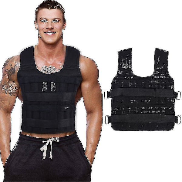 Justerbar viktväst för träning, boxning, löpning - 30 kg belastningsvikt, träningsjacka