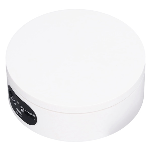 Roterende displaystand 5,5 lb bæreevne 360 graders fotografering drejeskive Stik i batteri knap hastighedskontrol Hvid 16cm/6,3in