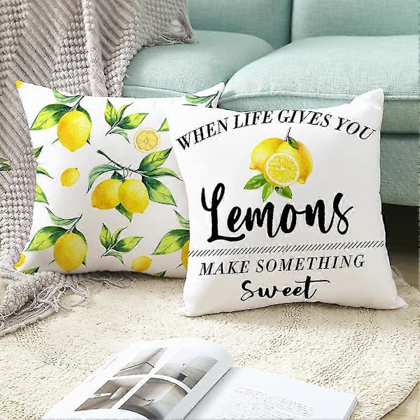 45x45cm Sitron Appelsin Trykk Pynteputetrekk Putetrekk Hjem Sofa Seng Dekor11