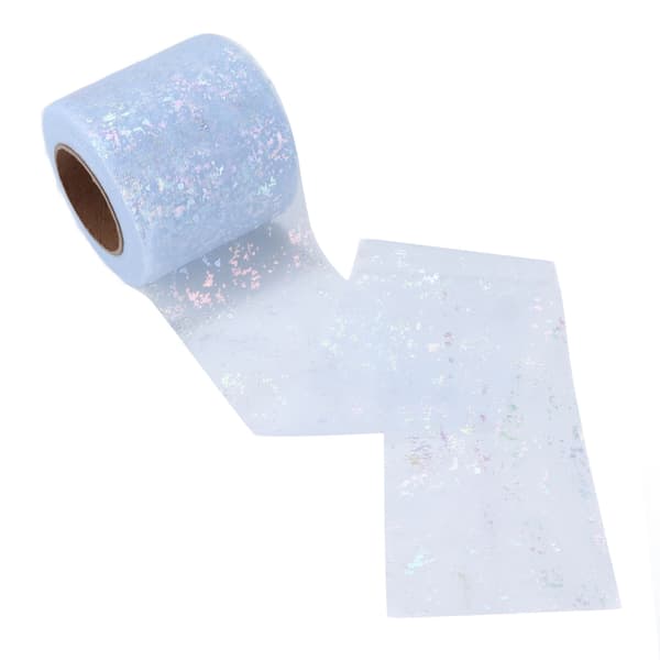 Tyullstoff DIY Håndverk Slitestyrke Symfoni Polyester Lett Bærbar Tyullruller 6cm Lyseblå