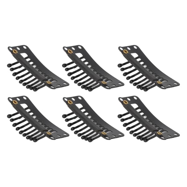 100 stk. 9-tands hårforlængerclips Multifunktionelle 32 mm U-formede snapclips til kvinders hårforlængelser DIY Sort