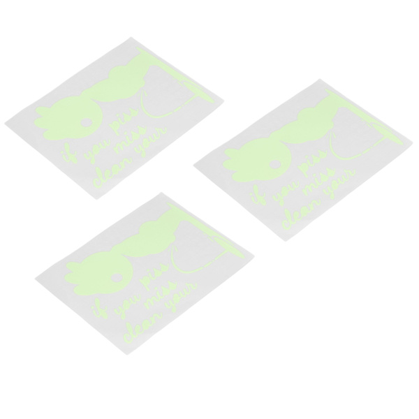 3 st Luminous Stickers Söta Mönster Vattentäta Självhäftande DIY Konst Dekaler för Toalett Vägg Fönster Dekoration Hantverk