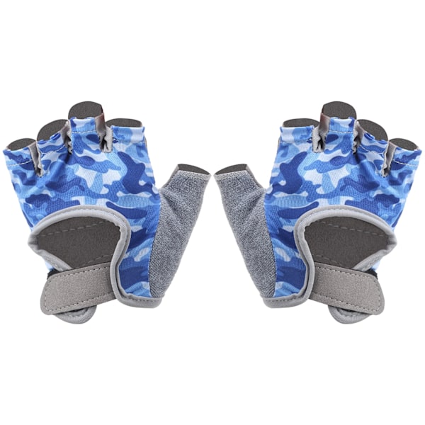 NonSlip Blue Half Finger Cycling Children's Gloves Fitness Riding Protective Equipment(XXS )