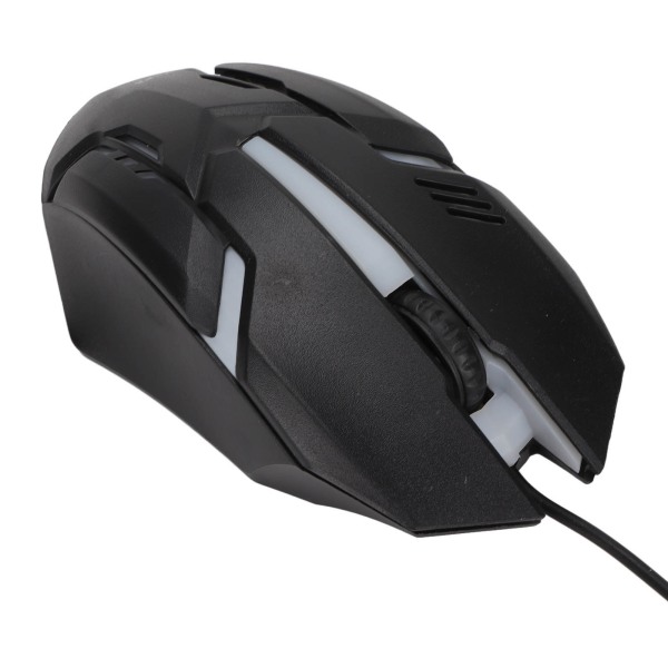 Gaming Mouse RGB Glödande Andningsljus 1600 DPI 3D Scroll Wheel Ergonomisk trådbunden USB Datormus för PC Le noir