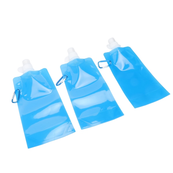 Sammenleggbar vannflaske multifunksjon BPA-fri PE myk vannflaske for utendørs reisecamping 700 ml blå