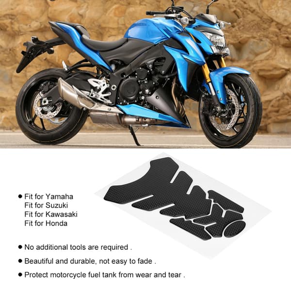 3D Moottoripyörän polttoainesäiliön suojatarra YamahaBlackille