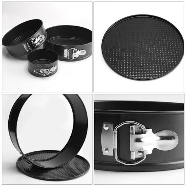 3-delad fjäderform kakform set non stick läckagesäker tårta bakform