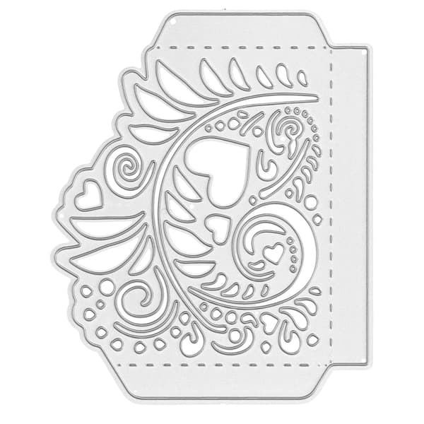 2 st präglingsstansar i kolstål, dekorativa schabloner för DIY-scrapbooking
