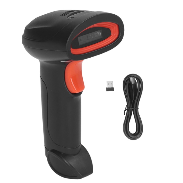 Wireless Barcode Scanner USB 2.4G and Bluetooth 1D Code Reader for Supermarket Express Warehouse