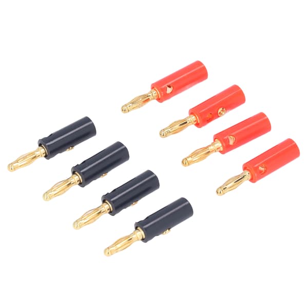 40 st Bananplugg Högtalarkabelkontakter 4 mm Diameter Guldpläterad Mässing Röd Svart Universal