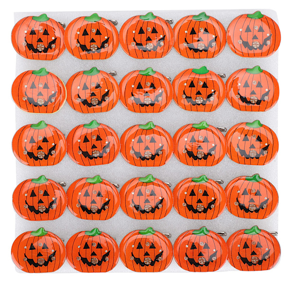 25 kpl Halloween-kurpitsan muotoinen valaiseva rintaneulafestivaalinäyttely rintaneula DIY-asu koristelu