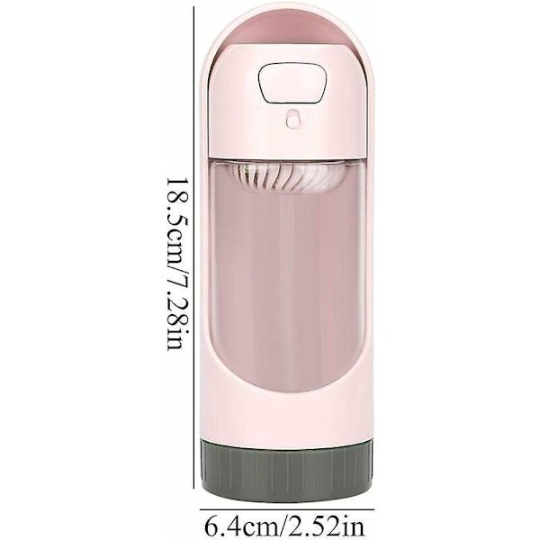 Portabel Vattenflaska Läcksäker Katt Vattendispenser för Resor Utomhus Promenader Träning (Rosa)