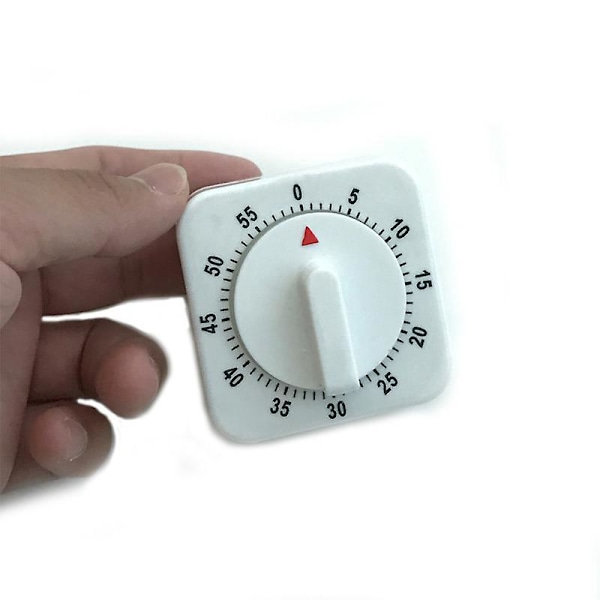 Kvadratisk Mekanisk Køkken Timer - 60 Minutter, Høj Alarm, Ingen Batterier Nødvendige