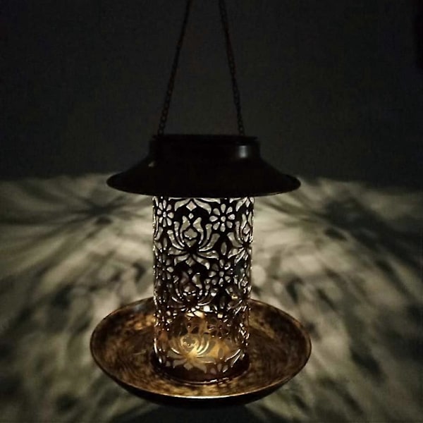 Solar fågelmatare utomhus dubbelanvändning solar hängande lampa vild fågelmatare hängande kolibrimatare ou