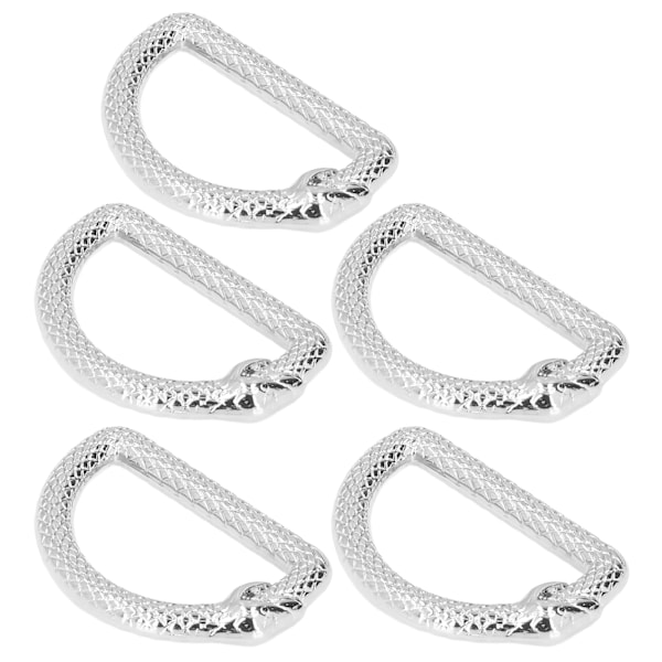 5 stk D-ringer i sinklegering - Robust og holdbar - Multifunksjonell - Bredt bruksområde - Metall D-ringer for veske, ryggsekk, belte - Sølv