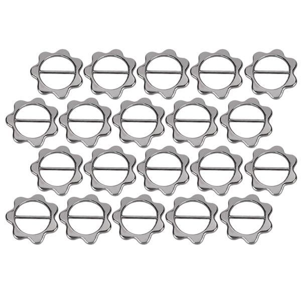 20Pcs Flower Shape Bar Buckle Ti Alloy Cross DIY Decorations Garment Accessories