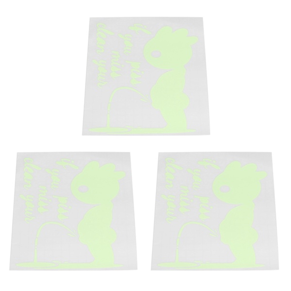 3 st Luminous Stickers Söta Mönster Vattentäta Självhäftande DIY Konst Dekaler för Toalett Vägg Fönster Dekoration Hantverk