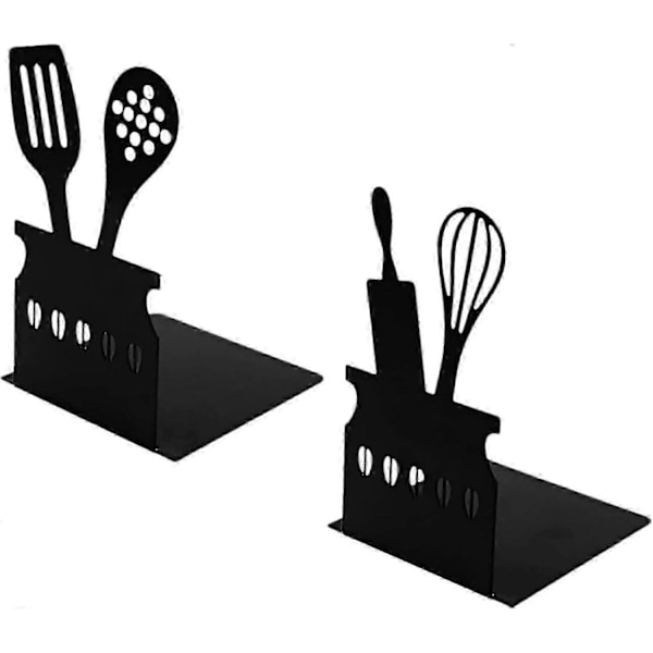 Bogstøtter, 2 stk. Metal Bogstopper Bogopbevaring Skrivebord Bogreol Skrivebord Bogstøtter Blok Bogholder Sort