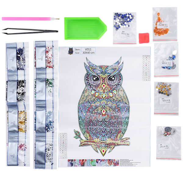 Kristalli DIY timanttimaalaussetti värikäs pöllökuvio koti seinäkoriste makuuhuoneeseen toimistoon aikuisille lapsille lahja