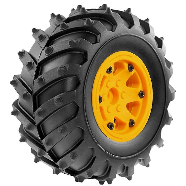 4 stk. 128 mm 1/10-Monster Beadlock Felg Gummidekksett Hvit