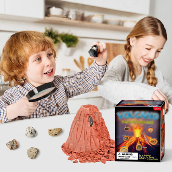 Vulkansten Mineral Dig Kit för Barn Vulkansten Gräv Leksak DIY Arkeologisk Vulkan Modell Leksak