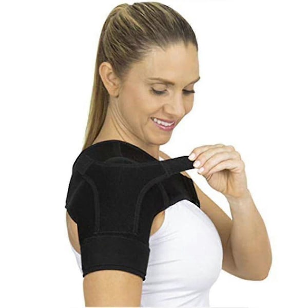 Skulderstøtte til smerter, bandage til rotator cuff og bursitis smertelindring, til kvinder/mænd med justerbare stropper til V/H skulder