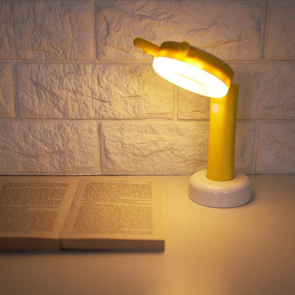 Lett USB-ladende LED-bordlampe Sammenleggbar skrivebordslampe for lesing og studier, gul