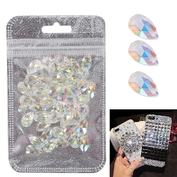 50 st AB Rhinestones Kristallglas Diamant Bröllop DIY Dekor Smycken Tillverkning Material Typ A