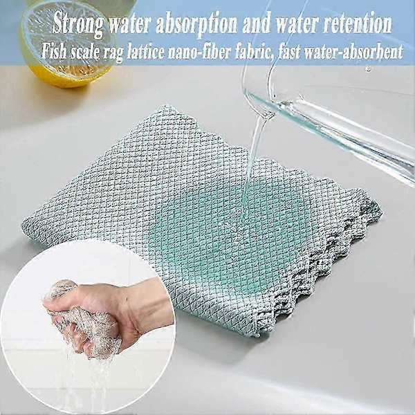 Mikrofiberdukar Rengöringsdukar 10 st Fiskskalsrengöringsduk 25x25cm, Miljövänlig Återanvändbar Handduk för Rengöring av Bilfönster Glas Kök_SZXM
