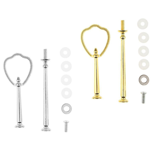 5 x 2-lags perler skjold top kage stand rack håndtag montering hardware stang guld