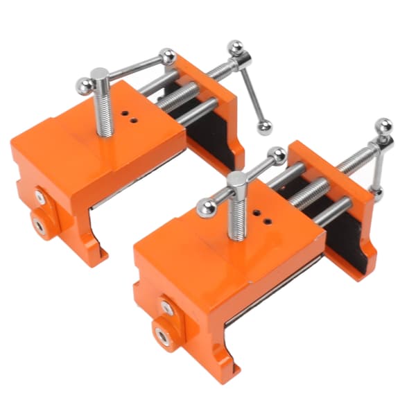 2 stk. skabsklo i aluminiumslegering til montering af skabsfrontramme, orange