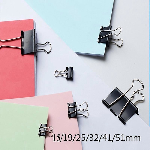 40 stk. Dokumentclips 25mm Multifunktionelle Papirclips Æske Binder Metal Papirclips Tegneclips til Noter Brev Papirclips Kontorartikler