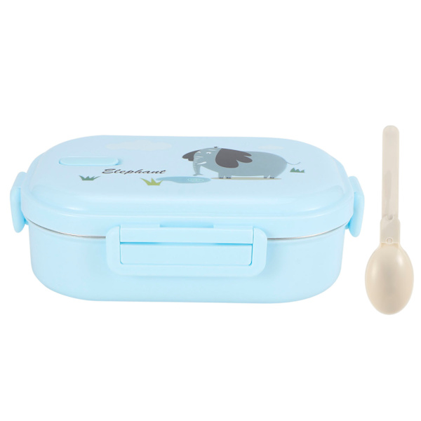 Isolerad lunchlåda läckagesäker rostfritt stål Bento-låda japansk mat barnbehållare (blå)
