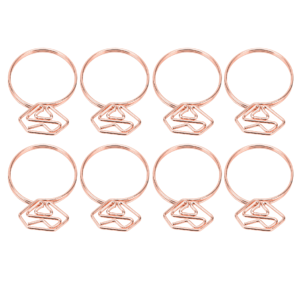 100 stk søde papirclips Ringstil Anti-Slip Robust galvaniseret metal fancy papirclips til Family Office School Rose Gold