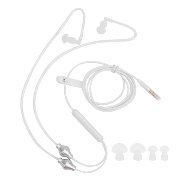 Air Tube Hörlurar Hörsnäckor Hörlurar med kabel med handfri mikrofon för Samsung 3,5 mm uttag (vit)